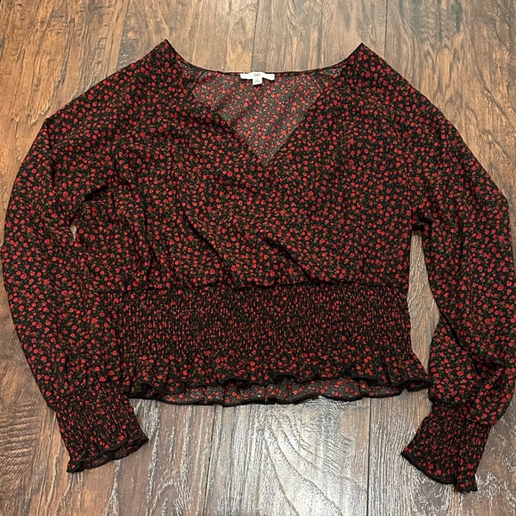 BP. Smocked Surplice Cropped Top (Plus Size) 1X - Picture 1 of 9